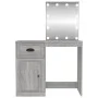 Dressing table with LED Sonoma gray plywood 90x50x132.5cm by vidaXL, Bedroom Dressers - Ref: Foro24-816774, Price: 102,62 €, ...