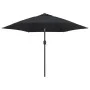 Sombrilla de jardín con luces LED palo de acero negro 300 cm de vidaXL, Sombrillas - Ref: Foro24-47134, Precio: 96,87 €, Desc...