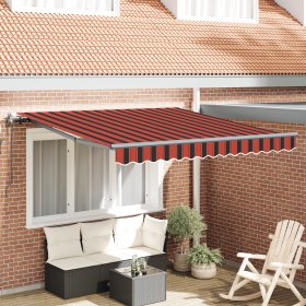 Toldo Retráctil Naranja y marrón 350 x 250 cm tela Toldo Retráctil Naranja y marrón 350 x 250 cm tela