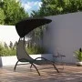 Lounger with steel awning and black fabric 167x80x195 cm by vidaXL, Loungers - Ref: Foro24-362706, Price: 84,03 €, Discount: %