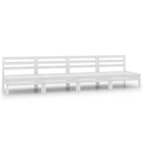 Central garden sofas 4 units white solid pine wood by vidaXL, Garden sets - Ref: Foro24-806593, Price: 199,90 €, Discount: %