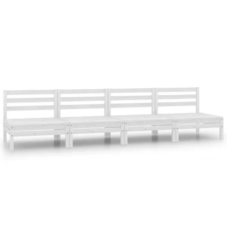 Central garden sofas 4 units white solid pine wood by vidaXL, Garden sets - Ref: Foro24-806593, Price: 199,71 €, Discount: %