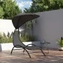 Sun lounger with steel frame and dark gray fabric canopy 167x80x195 cm by vidaXL, Loungers - Ref: Foro24-362707, Price: 88,44...