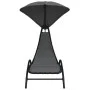 Sun lounger with steel frame and dark gray fabric canopy 167x80x195 cm by vidaXL, Loungers - Ref: Foro24-362707, Price: 88,44...