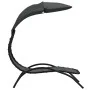 Sun lounger with steel frame and dark gray fabric canopy 167x80x195 cm by vidaXL, Loungers - Ref: Foro24-362707, Price: 88,44...
