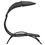 Tumbona con toldo acero y tela gris oscuro 167x80x195 cm de vidaXL, Tumbonas - Ref: Foro24-362707, Precio: 84,75 €, Descuento: %