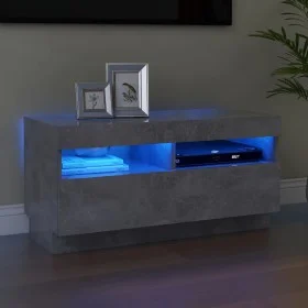 Mueble de TV con luces LED gris hormigón 80x35x40 cm de vidaXL, Muebles TV - Ref: Foro24-804449, Precio: 71,91 €, Descuento: %