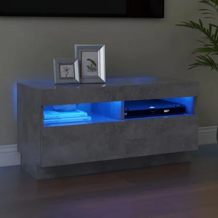 TV cabinet with LED lights concrete gray 80x35x40 cm by vidaXL, TV Furniture - Ref: Foro24-804449, Price: 71,91 €, Discount: %