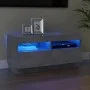 TV cabinet with LED lights concrete gray 80x35x40 cm by vidaXL, TV Furniture - Ref: Foro24-804449, Price: 71,91 €, Discount: %