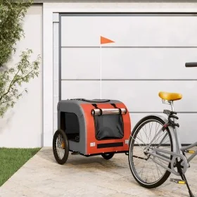 Pet Bicycle Trailer Iron Oxford Cloth Orange Gray by vidaXL, pet strollers - Ref: Foro24-93837, Price: 98,76 €, Discount: %