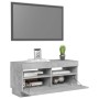 TV-Schrank mit LED-Leuchten betongrau 80x35x40 cm von vidaXL, TV-Möbel - Ref: Foro24-804449, Preis: 71,14 €, Rabatt: %