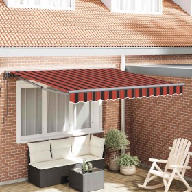 Toldo Retráctil Manual Naranja y Marrón 350x250 cm tela