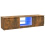 TV-Schrank mit LED-Leuchten, geräucherte Eiche, 120 x 30 x 35,5 cm von vidaXL, TV-Möbel - Ref: Foro24-815708, Preis: 73,81 €,...