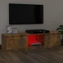 TV cabinet with LED lights smoked oak 120x30x35.5 cm by vidaXL, TV Furniture - Ref: Foro24-815708, Price: 72,70 €, Discount: %