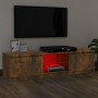 TV-Schrank mit LED-Leuchten, geräucherte Eiche, 120 x 30 x 35,5 cm von vidaXL, TV-Möbel - Ref: Foro24-815708, Preis: 73,81 €,...