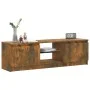 TV-Schrank mit LED-Leuchten, geräucherte Eiche, 120 x 30 x 35,5 cm von vidaXL, TV-Möbel - Ref: Foro24-815708, Preis: 72,70 €,...