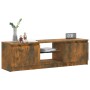 TV-Schrank mit LED-Leuchten, geräucherte Eiche, 120 x 30 x 35,5 cm von vidaXL, TV-Möbel - Ref: Foro24-815708, Preis: 73,81 €,...