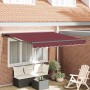 Toldo Retráctil Manual Rojo burdeos 350x250 cm tela