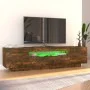 TV-Schrank mit LED-Leuchten, Farbe Eiche geräuchert, 160 x 35 x 40 cm von vidaXL, TV-Möbel - Ref: Foro24-815726, Preis: 119,3...
