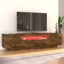 TV-Schrank mit LED-Leuchten, Farbe Eiche geräuchert, 160 x 35 x 40 cm von vidaXL, TV-Möbel - Ref: Foro24-815726, Preis: 119,3...