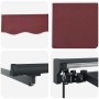Toldo Retráctil Manual Rojo burdeos 350x250 cm tela