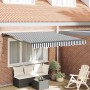 Toldo Retráctil Manual Antracita y Blanco 350x250 cm tela