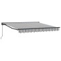 Toldo Retráctil Manual Antracita y Blanco 350x250 cm tela