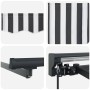 Toldo Retráctil Manual Antracita y Blanco 350x250 cm tela