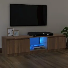 Mueble de TV con luces LED marrón roble 120x30x35,5 cm de vidaXL, Muebles TV - Ref: Foro24-815710, Precio: 74,37 €, Descuento: %