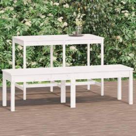 2-Sitzer Gartenbank Kiefer massiv weiß 159,5x44x45 cm von vidaXL, Gartenbänke - Ref: Foro24-824012, Preis: 102,44 €, Rabatt: %
