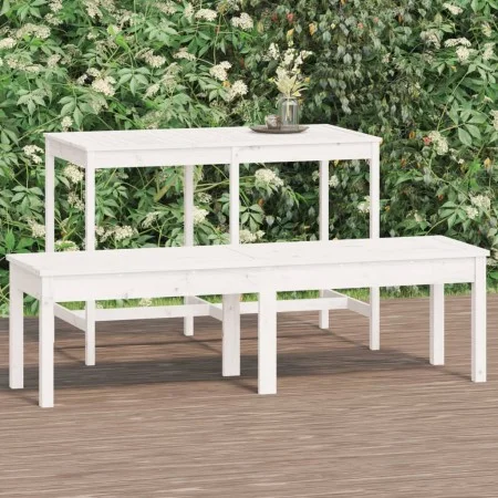 2-Sitzer Gartenbank Kiefer massiv weiß 159,5x44x45 cm von vidaXL, Gartenbänke - Ref: Foro24-824012, Preis: 97,74 €, Rabatt: %