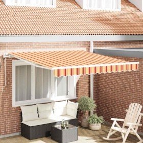 Toldo Retráctil 350 x 250 cm amarillo y naranja Toldo Retráctil 350 x 250 cm amarillo y naranja