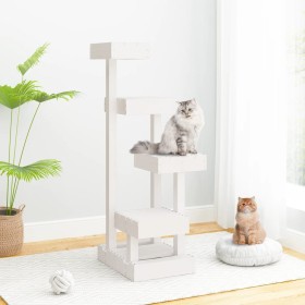 Solid white pine wood cat tree 45.5x49x103 cm by vidaXL, Cat furniture - Ref: Foro24-824649, Price: 70,99 €, Discount: %