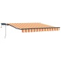 Toldo Retráctil Manual amarillo y naranja 350 x 250 cm tela