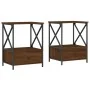 Mesitas noche 2 uds madera ingeniería marrón roble 50x41x65 cm de vidaXL, Mesitas de noche - Ref: Foro24-826092, Precio: 87,5...