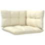 Gartenmöbel 3-teilig Massivholz Kiefer mit cremefarbenen Kissen von vidaXL, Modulare Sofas für den Außenbereich - Ref: Foro24...