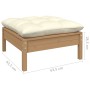 Gartenmöbel 3-teilig Massivholz Kiefer mit cremefarbenen Kissen von vidaXL, Modulare Sofas für den Außenbereich - Ref: Foro24...