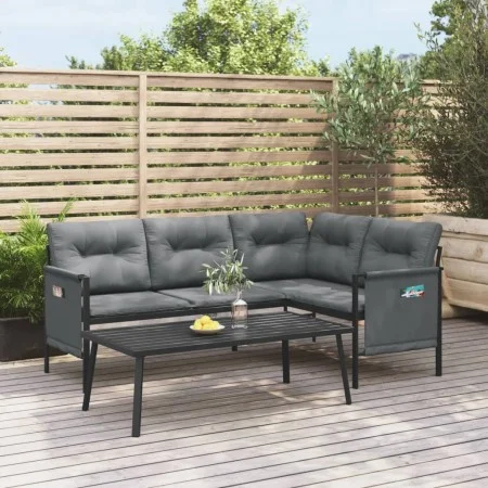 Garten-Ecksofa aus Stahl und anthrazitgrauem Textilene von vidaXL, Gartensets - Ref: Foro24-362811, Preis: 236,82 €, Rabatt: %