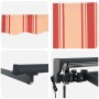 Toldo Retráctil Manual Amarillo y Naranja 350x250 cm tela