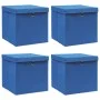 Storage boxes with lid 4 pcs blue fabric 32x32x32 cm by vidaXL, Storage baskets - Ref: Foro24-288338, Price: 25,06 €, Discoun...