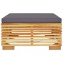 Garden stool with dark gray cushion solid teak wood by vidaXL, Modular outdoor sofas - Ref: Foro24-319161, Price: 119,77 €, D...