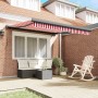 Toldo Retráctil Rojo y 350 x 250 cm Tela y Metal