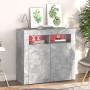 Concrete gray sideboard with LED lights 80x35x75 cm by vidaXL, Sideboards - Ref: Foro24-804332, Price: 75,87 €, Discount: %