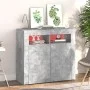 Concrete gray sideboard with LED lights 80x35x75 cm by vidaXL, Sideboards - Ref: Foro24-804332, Price: 74,91 €, Discount: %