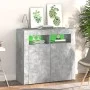 Betongraues Sideboard mit LED-Leuchten 80x35x75 cm von vidaXL, Sideboards - Ref: Foro24-804332, Preis: 75,87 €, Rabatt: %