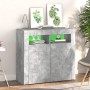 Concrete gray sideboard with LED lights 80x35x75 cm by vidaXL, Sideboards - Ref: Foro24-804332, Price: 75,87 €, Discount: %