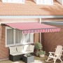 Toldo Retráctil Manual Rayas rojas y blancas 350x250 cm tela