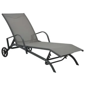 Steel and textilene sun lounger by vidaXL, Loungers - Ref: Foro24-47845, Price: 125,17 €, Discount: %