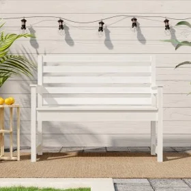 Banco de jardín madera maciza pino blanco 109x48x91,5 cm de vidaXL, Bancos de jardín - Ref: Foro24-824061, Precio: 107,64 €, ...