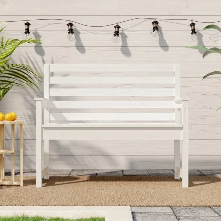 Gartenbank aus massivem weißem Kiefernholz 109x48x91,5 cm von vidaXL, Gartenbänke - Ref: Foro24-824061, Preis: 107,64 €, Raba...